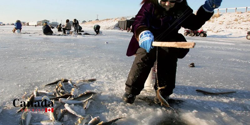 Ice fishing, ice fishing gambling game